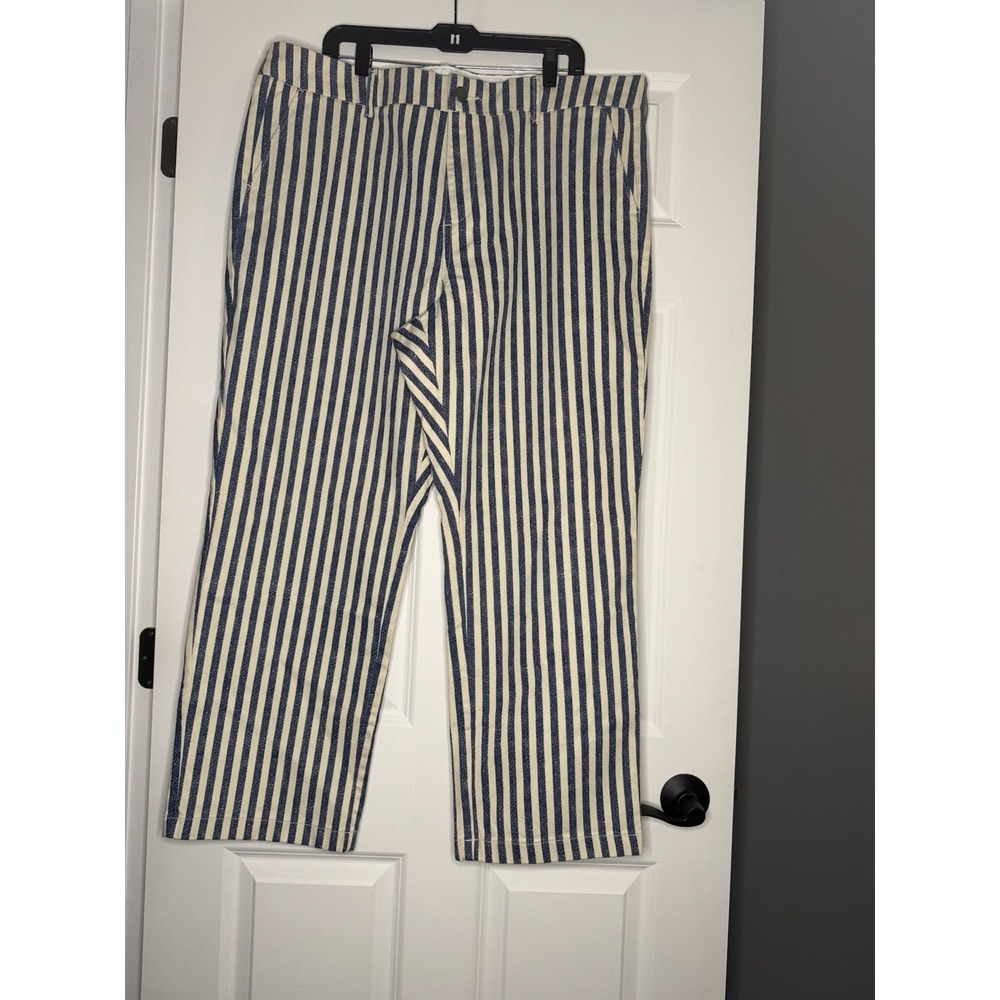 Belle Isle By Torrid High Rise Straight Leg Trouser Jean Stripe 16 NWOT